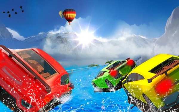 Water Slide Car Racing Stunts 2019 स्क्रीनशॉट 8