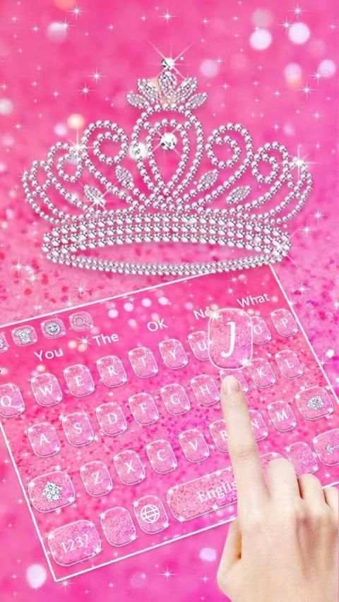 Pink Diamond Crown Keyboard स्क्रीनशॉट 2