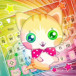 Cute Rainbow Colorful Kitten Keyboard Theme आइकन