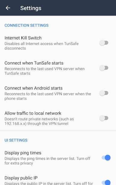 TunSafe VPN screenshot 1