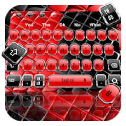 Glossy Red and Black Keyboard आइकन