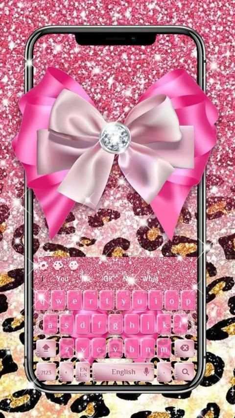 Pink Glitter Cheetah Keyboard स्क्रीनशॉट 3