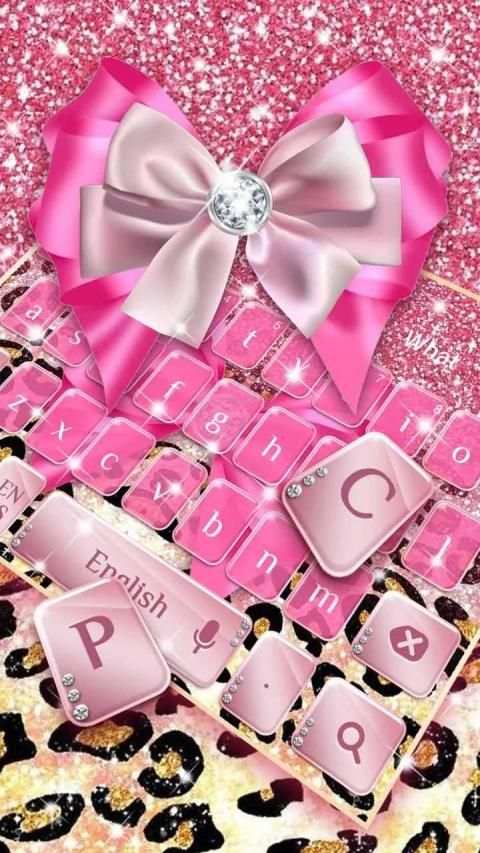 Pink Glitter Cheetah Keyboard स्क्रीनशॉट 2