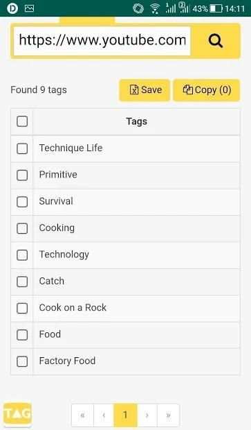 Tags Youtube - key screenshot 3
