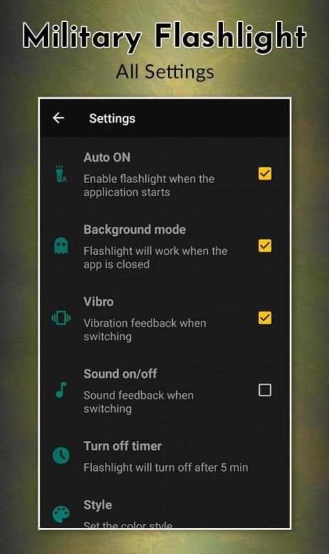 Military Flashlight - Torch Light screenshot 2