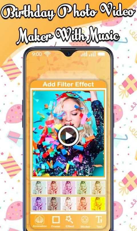 Birthday Photo Video Maker with Music:Video Editor स्क्रीनशॉट 3