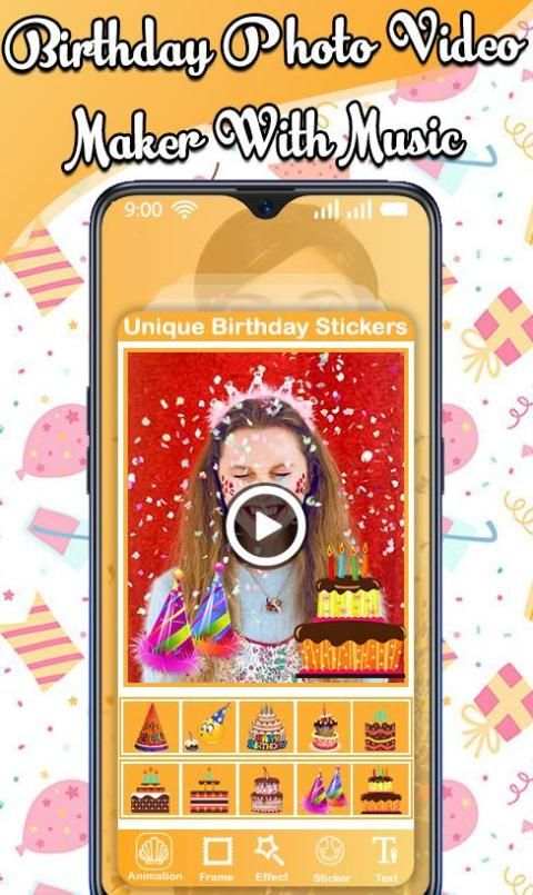 Birthday Photo Video Maker with Music:Video Editor स्क्रीनशॉट 2