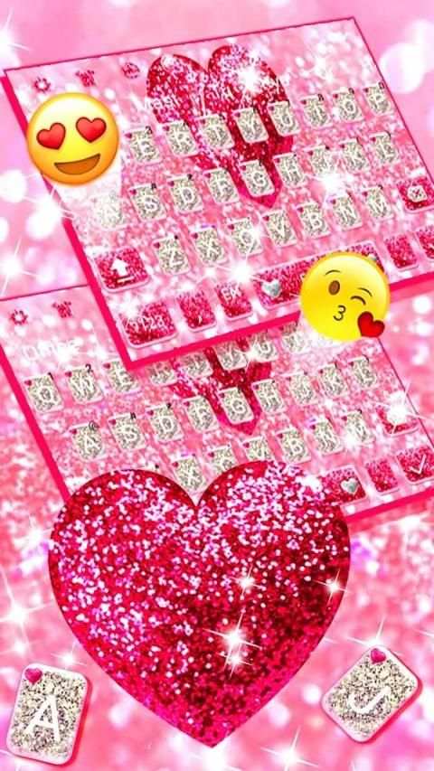 Pink Glitter Gravity Keyboard Theme* screenshot 3