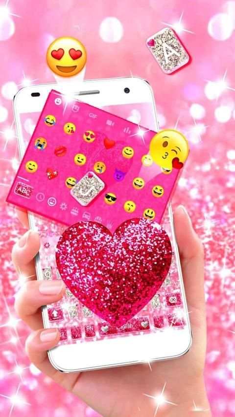 Pink Glitter Gravity Keyboard Theme* screenshot 2