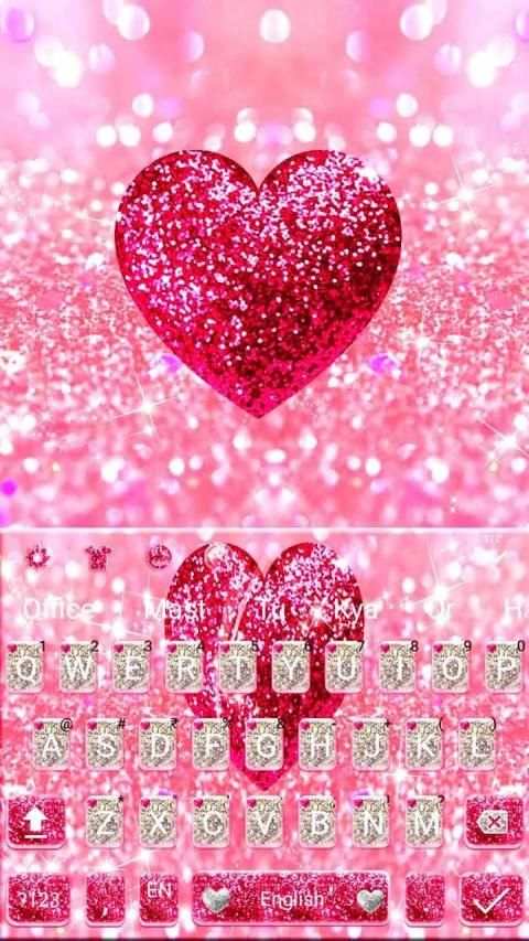 Pink Glitter Gravity Keyboard Theme* screenshot 1