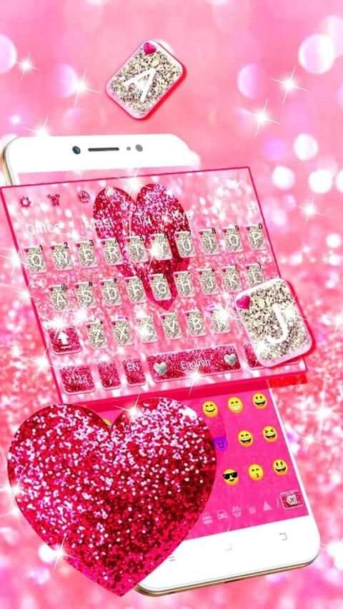 Pink Glitter Gravity Keyboard Theme* screenshot 4