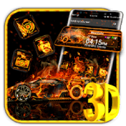 Fire Car 3D Glass Tech Theme**️ आइकन