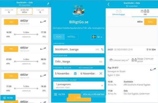 Billiga Flygresor screenshot 1