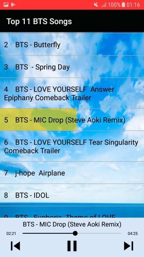 Top 11 BTS Songs screenshot 2