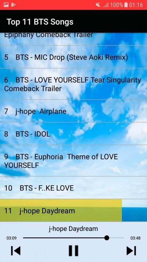 Top 11 BTS Songs screenshot 1