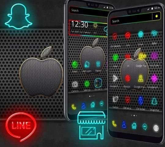 Neon Apple Launcher Theme* स्क्रीनशॉट 2