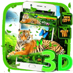 Tiger 3D Glass Tech Theme* आइकन