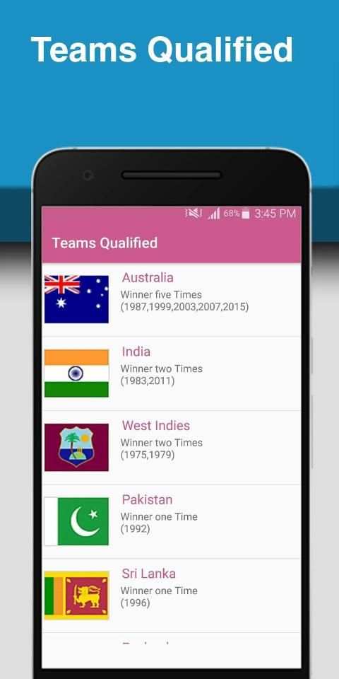 World Cup Cricket 2019 - Ranking | Schedule | News screenshot 2