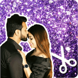 ikon glitter background photo editor with cut paste