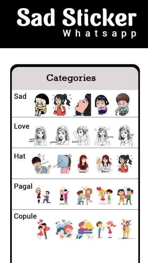 Sad Sticker Pack for Whatsapp(WAStickerApps) स्क्रीनशॉट 3
