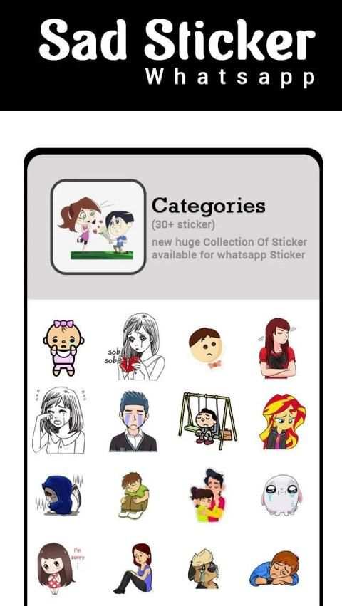 Sad Sticker Pack for Whatsapp(WAStickerApps) स्क्रीनशॉट 2
