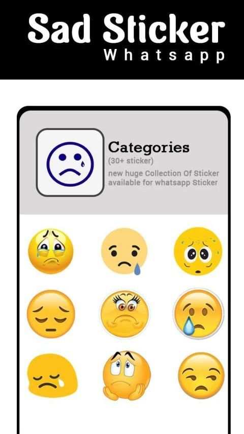 Sad Sticker Pack for Whatsapp(WAStickerApps) स्क्रीनशॉट 1