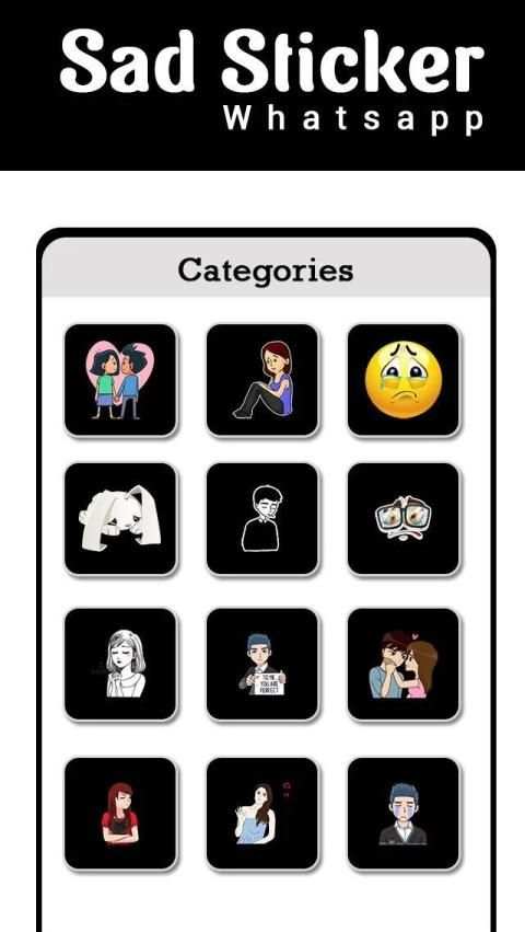 Sad Sticker Pack for Whatsapp(WAStickerApps) स्क्रीनशॉट 4