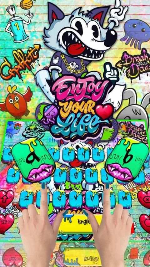 Graffiti Monkey Keyboard Theme स्क्रीनशॉट 2