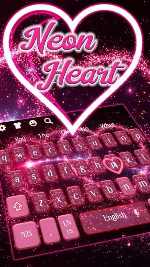 Neon Heart Keyboard Theme स्क्रीनशॉट 5