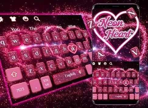 Neon Heart Keyboard Theme स्क्रीनशॉट 4