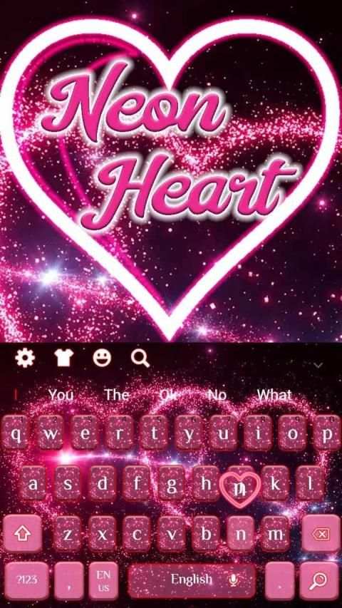 Neon Heart Keyboard Theme स्क्रीनशॉट 1