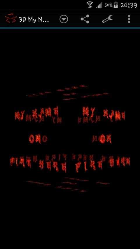 3D My Name On Fire Wallpaper स्क्रीनशॉट 1