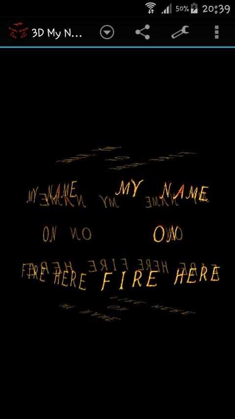 3D My Name On Fire Wallpaper स्क्रीनशॉट 3
