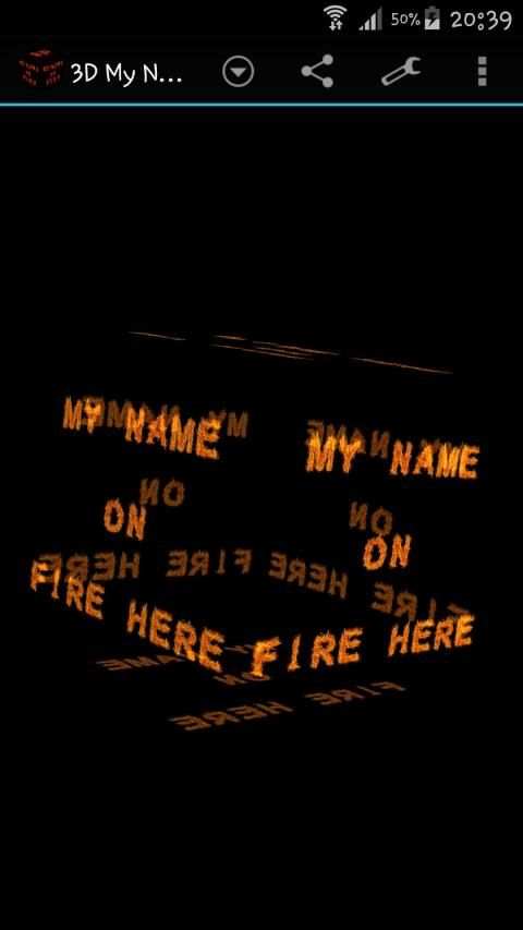 3D My Name On Fire Wallpaper स्क्रीनशॉट 2