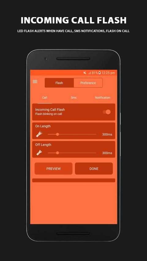 Flashlight Call & SMS - Free Flashlight 2019 screenshot 3