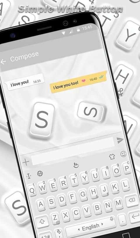 Simple White Button Keyboard Theme screenshot 4