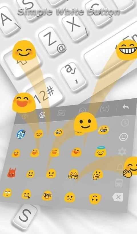 Simple White Button Keyboard Theme screenshot 1