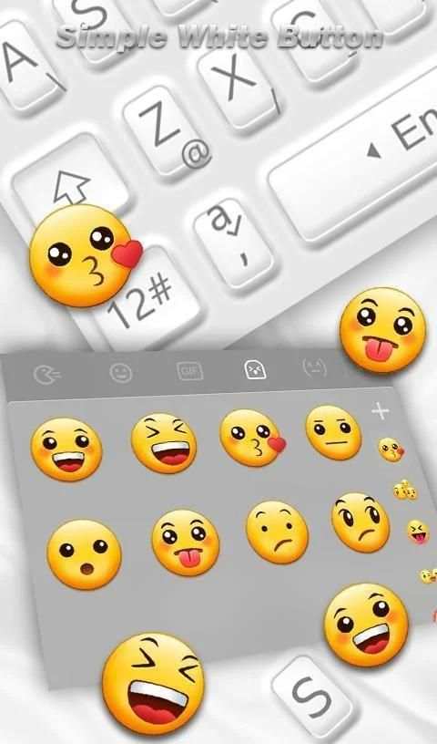 Simple White Button Keyboard Theme screenshot 2