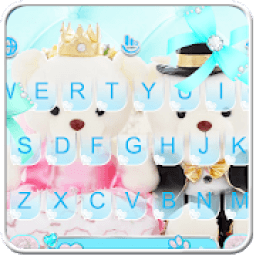 Blue Cute Bear Keyboard Theme أيقونة
