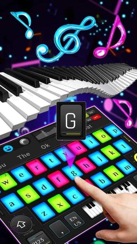 Colorful Midi Music Keyboard Theme screenshot 2