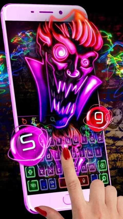 Neon Ghost Keyboard Theme स्क्रीनशॉट 2