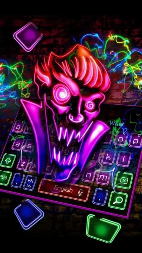 Neon Ghost Keyboard Theme स्क्रीनशॉट 3