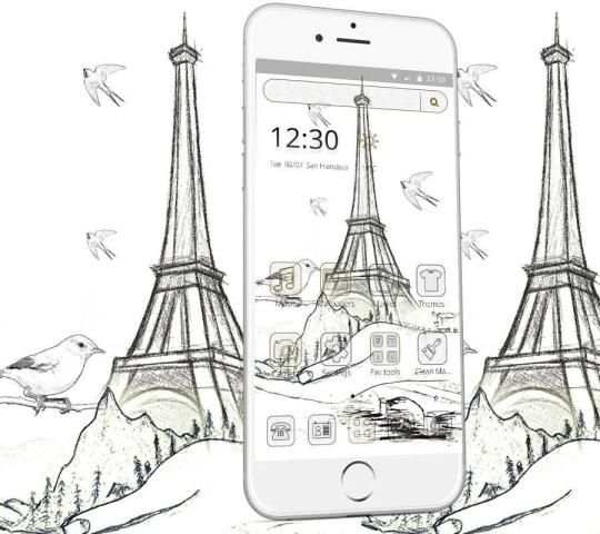 Tema sketsa kota Paris screenshot 4