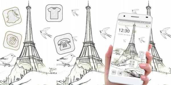 Tema sketsa kota Paris screenshot 1