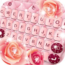 ikon Pink Rose Diamond Keyboard Theme