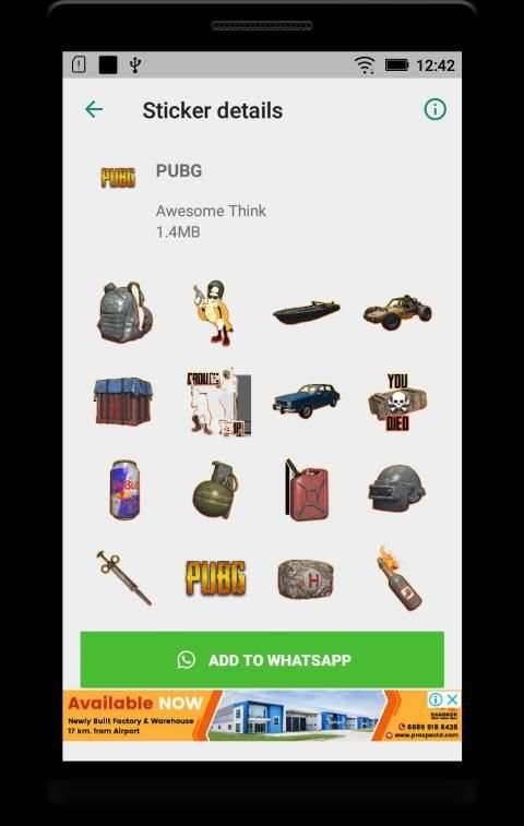 Game Stickers - PUBG Stickers - WAStickerApps screenshot 2