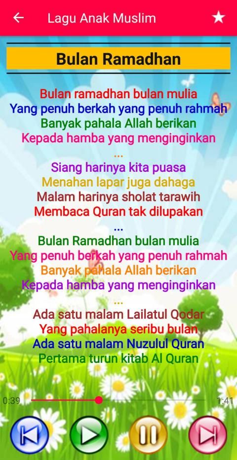 Lagu Anak Muslim Offline स्क्रीनशॉट 12