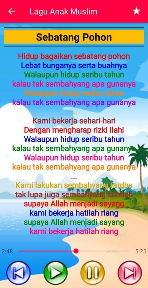 Lagu Anak Muslim Offline स्क्रीनशॉट 33