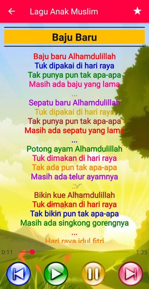 Lagu Anak Muslim Offline स्क्रीनशॉट 1