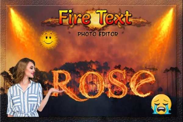 Fire Text Photo Frame : Cut Paste Editor स्क्रीनशॉट 4